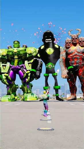 Random Superheroes VS Giant Titan & Giant Flash & hulk Brothers #youtubeshorts #ironman #139