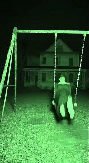 Ghost Caught Laughing in Night Vision After Swing Collapse 😱👻