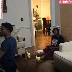 This airman's surprise return home leaves his family in shock. ❤️ https://gma.abc/2OJDCgJ | Good Morning America