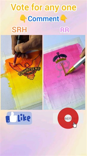 SRH 👑 vs RR 💎 Logo Drawing: Which One Is Better? #shorts #ipl #art #viral #painting #drawing