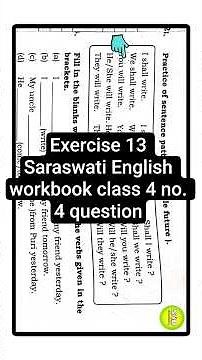 Exercise 13 Saraswati English workbook class 4 no. 4 question