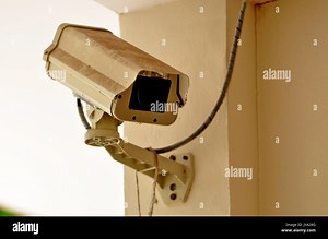 Closed-circuit television (CCTV) is the use of video cameras to transmit a signal to a specific place, on a limited set of monitors Stock Photo - Alamy