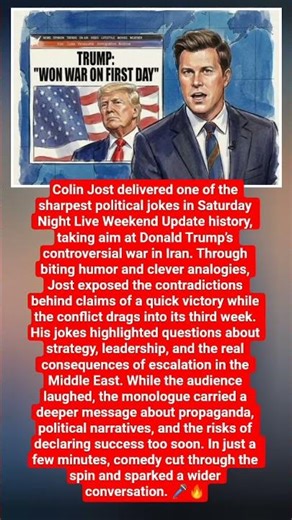 Colin Jost Roasts Trump’s Iran War on SNL Weekend Update
