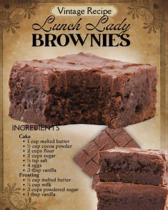 8.1K views · 45 reactions | Retro dessert magic: Lunch Lady Brownies  Ingredients Brownies 1 cup melted butter ½ cup unsweetened cocoa powder 2 cups all-purpose flour 2 cups sugar ½ teaspoon salt 4 eggs 3 tablespoons vanilla extract Frosting ¼ cup melted butter ¼ cup milk 3 cups powdered sugar ¼ cup unsweetened cocoa powder 1 tablespoon vanilla extract | The Best Blog Recipes | Facebook