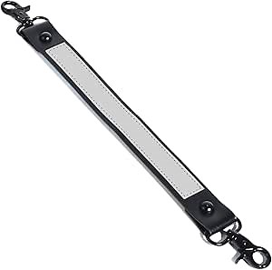 HYS Anti-Sway Leather Radio Strap for Firefighters | Reflective, Heavy Duty Metal Hardware, Fits Most Radios & Holsters