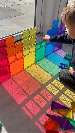 3.8K views · 23 reactions | Learn through play with CONNETIX!  The unique beveled design of CONNETIX allows light to bounce off and create stunning refractions on the floor. Build, play and learn amongst the beautiful patterns and colours, discovering how light interacts with the tiles. Have you explored the beautiful sunlit refractions created using CONNETIX? Happy Playing!  #CONNETIX #CONNETIXtiles #imaginewithCONNETIX : @honeyhiveearlyyears | Connetix Tiles | Facebook