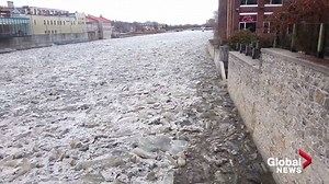 153K views · 234 reactions | Video from Cambridge, Ontario, shows chunks of ice rushing down the Grand River. The ice jam, created by the mild temperatures and rain, threatened to cause flooding in the area due to ice partially damming the river and increasing water levels. Full story: https://globalnews.ca/news/4931606/video-ice-jams-grand-river-cambridge/ | Global Toronto | Facebook