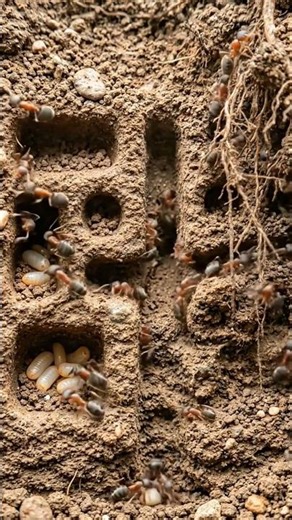 ant home underground view micro camera angle 😱 #aivideo #anthouse #underground #interiordesign #ant