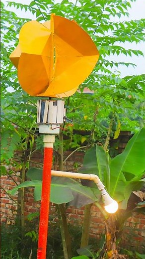 How to Make Mini Wind Turbine Generator at Home, Free Energy Day and Night //#reels #shorts