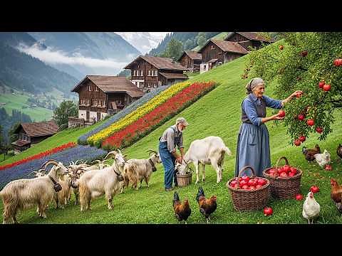 A Day in Peaceful Farm Life – Harvesting, Milking, and Living Close to Nature