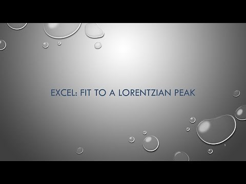 Microsoft Excel: Fitting data to a Lorentzian Peak