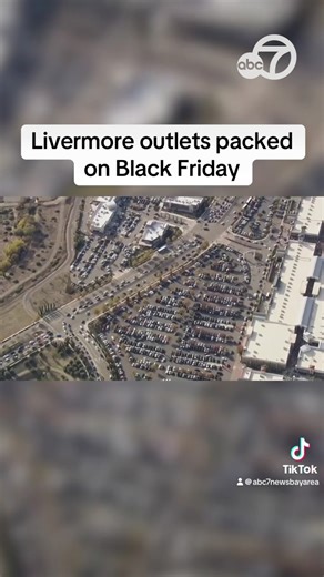 1.1M views · 5.1K reactions | The outlet mall was the place to be in Livermore on Black Friday. SKY7 video shows what looks to be every parking spot occupied at the San Francisco Premium Outlets. The traffic gridlock backed up along Interstate 580. There were lines of people waiting to get into most of the stores. | ABC7 News | Facebook