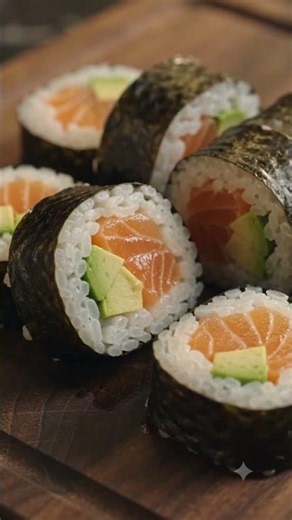 Making Japanese Sushi 🍣 Fresh Salmon Roll #shorts