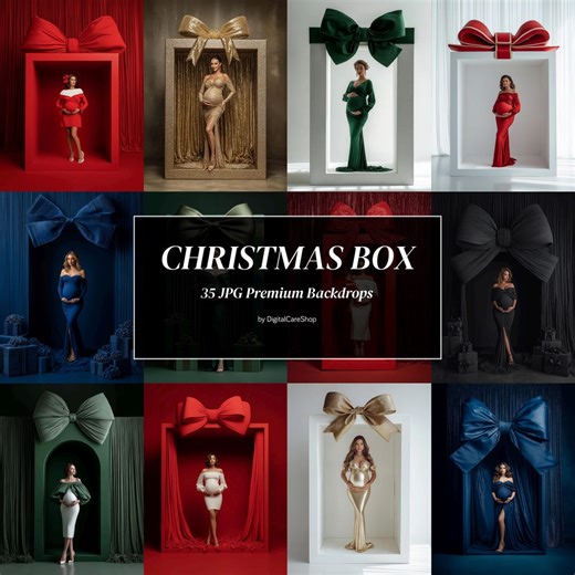 35 Gift Box Christmas Digital Backdrops Bow Maternity Background Winter Studio Photo Backdrop Christmastime Textures Digital Photography JPG - Etsy Australia