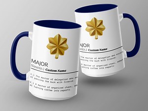 Major Definition Coffee Mug, Custom Name Military Rank Gift, Unique Officer Promotion Present, Personalized Army, Marines, Air Force Mug - Etsy