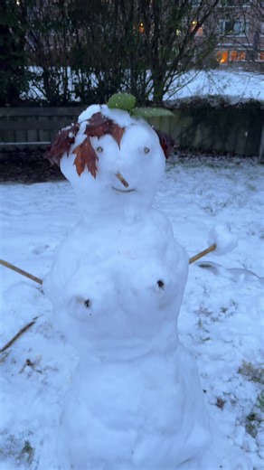 Building a Snowwoman: Winter Fun with Friends