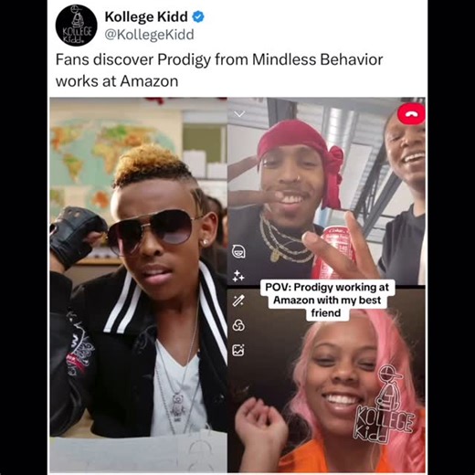 Kollege Kidd on Instagram: "Fan discovers Prodigy from #MindlessBehavior works her friend’s shift at Amazon. Should Mindless Behavior make a comeback??"