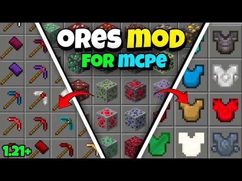 ⚡ New Ores Mod For Minecraft Pocket Edition 1.21+ | 50+ New Ores | Download Minecraft Ores Mod!!