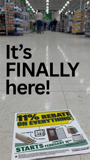 Menards | When the 11% rebate is finally here 👀🏃‍♂️‍➡️ #Menards #11PercentRebate | Instagram