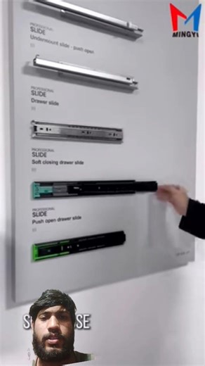 the difference among normal close soft close and push open drawer slides#shorts #hardware