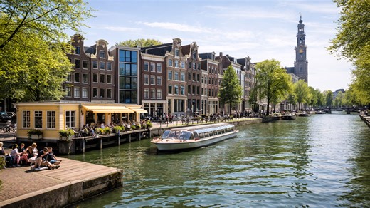 Amsterdam in spring looks surprisingly peaceful