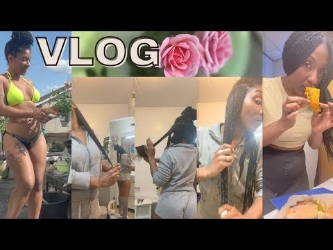 VLOG: Swimwear, Gardening, Photoshoot, Braid Hair & NATURAL HAIR GROWTH, Baking.