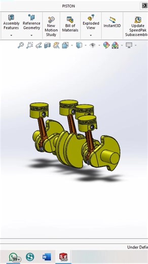 Engine 4 Cylinder. . . #solidworks #manufacturing #gambarteknik #autodesk