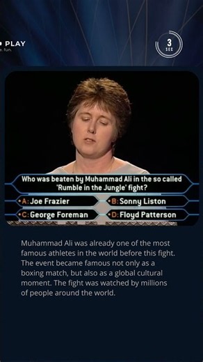 Who Did Muhammad Ali Beat In This Legendary Fight? 🥊 #quiz #millionaire #boxing #sports #trivia #tv