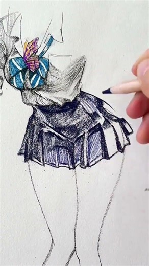 Colorful Charcoal Drawing Practice - Yae Miko | 彩色炭笔绘画跟练 - 八重神子 #Shorts
