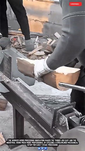 Worker Wood Processing Innovation Makes Fabrication Job Easy Work