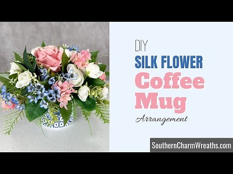 DIY Coffee Mug Silk Flower Arrangement | Faux Flower Table Centerpiece Idea | Mugs of Flowers