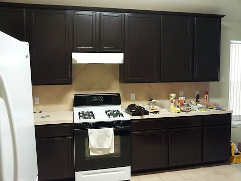 Gel staining kitchen cabinets