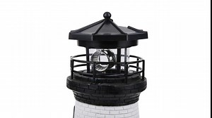 eecoo Solar Lighthouse Rotating LED Outdoor Solar Light Decorative Landscape Lamp for Garden Yard Lawn Decor(Black)
