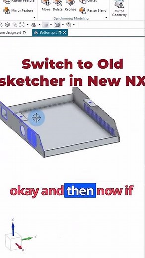 Change to old sketch in latest version of NX #siemens #techdesign #unigraphics #microsoft