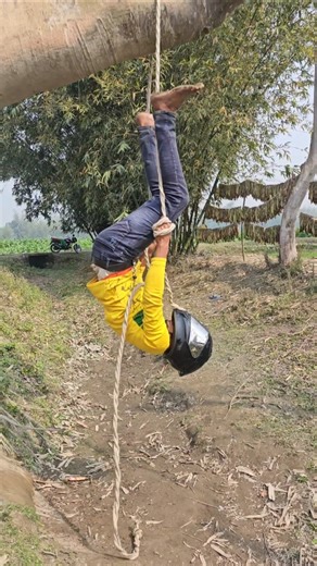 The sleeping man was strangled by a rope tied around his neck.#funny