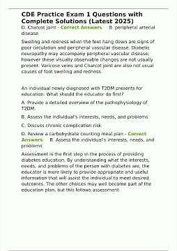 CDE Practice Exam 1 Questions with Complete Solutions Latest 2025pdf