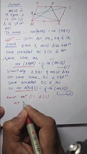 Live highlight::: Areas of Parallelograms and Triangles | NCERT Class 9th | Exercise 9.2