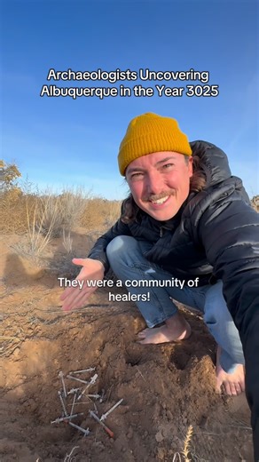 Joshua Lamb on Instagram: "A monumental discovery predating Albuquerque’s Great Revival of 2030! #Funny #fyp #archaeology #Albuquerque #discover"