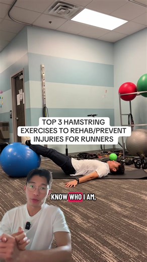 Top 3 hamstring exercises to rehab or prevent injuries for runners #running #injuryprevention #hamstring #greenscreenvideo