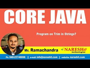 Core Java Tutorials | Program on Trim in Strings? | Mr.Ramachandra