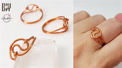 Simple yin yang ring - How to make jewelry from copper wire 540