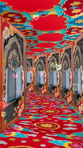 Ornate Corridor Design with Floral Motifs