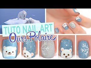 Nail art d'hiver facile ♡ Ours Polaire