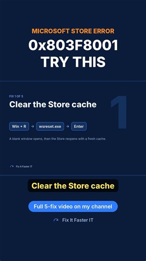 Microsoft Store Error 0x803F8001? Try This First #shorts