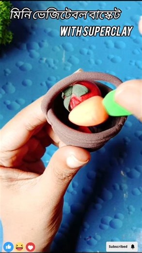 mini vegetable busket with superclay #shorts #thecraftden #superclay #miniature #dollhouse