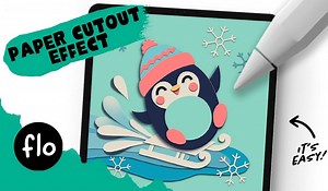 【Procreate】You Can Draw This in PROCREATE 手把手一步步教你绘制剪纸效果卡通企鹅插画 from Art with Flo_哔哩哔哩_bilibili