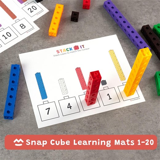 Snap Cube Learning Mats 1-20, Math Activity, Preschool, Kindergarten, Printable PDF - Etsy