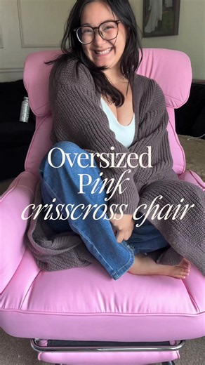 Pink Crisscross Recliner Chair — Oversized Comfort