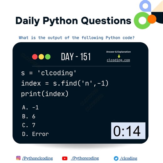 1.1K views · 13 reactions | Python Coding challenge - Day 151 | What is the output of the following Python Code? | Python Coding | Facebook