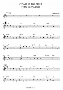 Fly Me to the Moon (Very Easy Level, Alto Sax) (Frank Sinatra) - Saxophone Sheet Music